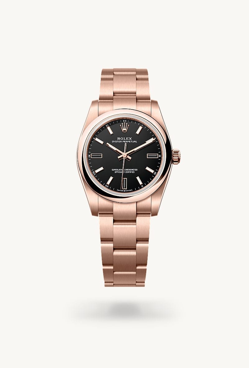 Rolex Oyster Perpetual de 18 ct Everose gold, M124205-0001 - Jael Joyería