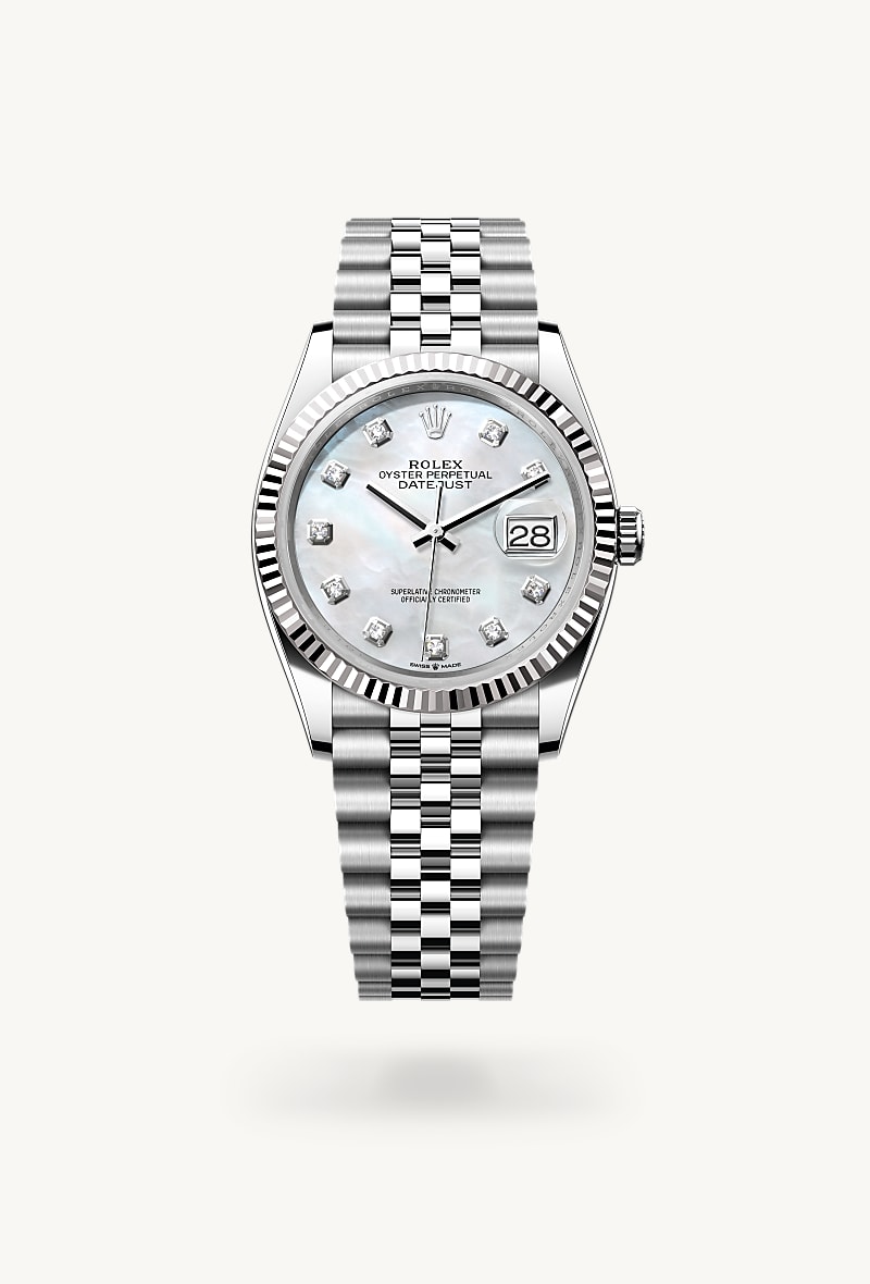 Rolex Datejust de White Rolesor - combination of Oystersteel and white gold, M126234-0019 - Jael Joyería