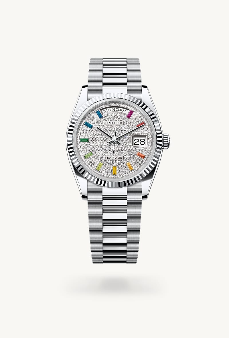 Rolex Day-Date de Platinum, M128236-0003 - Jael Joyería