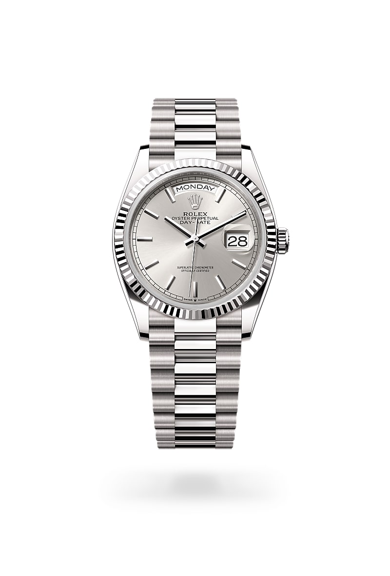 Rolex Day-Date de 18 ct white gold, M128239-0005 - Jael Joyería