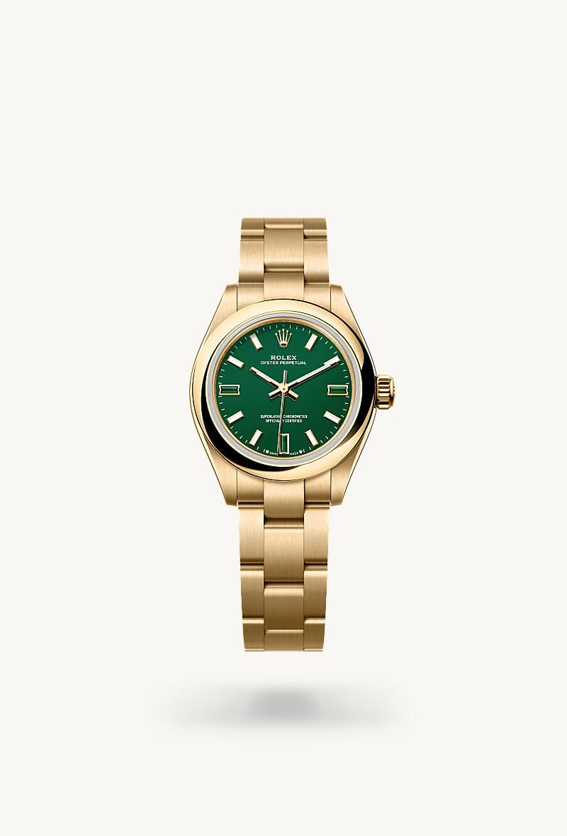 Rolex Oyster Perpetual de 18 ct yellow gold, M276208-0002 - Jael Joyería