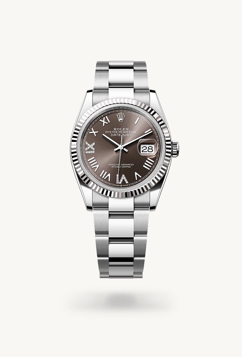 rolex Datejust de Rolesor blanco —combinación de acero Oystersteel y oro blanco, M126234-0072 - Jael Joyería