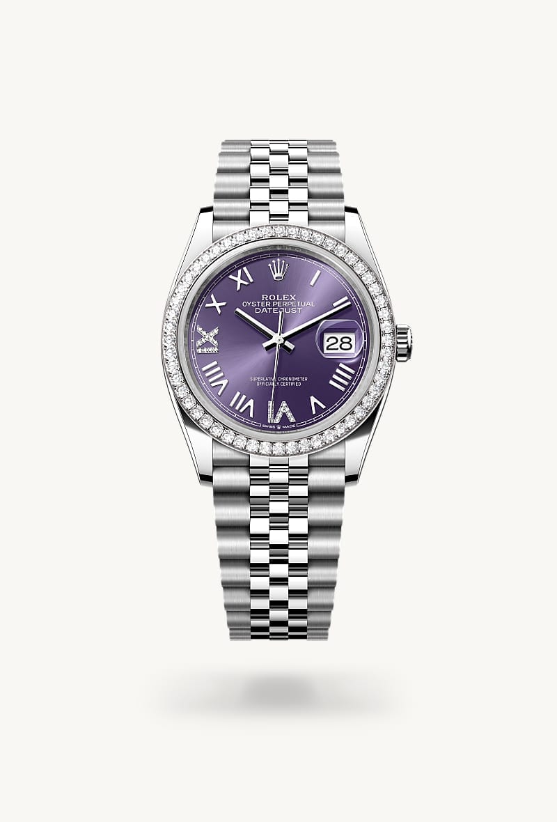 rolex Datejust de Rolesor blanco —combinación de acero Oystersteel y oro blanco, M126284RBR-0055 - Jael Joyería