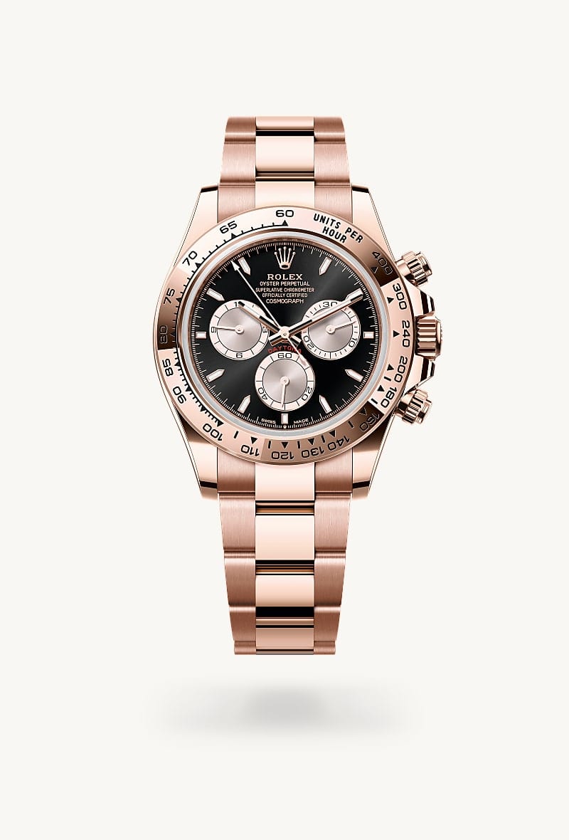 rolex Cosmograph Daytona de Oro Everose de 18 quilates, M126505-0001 - Jael Joyería