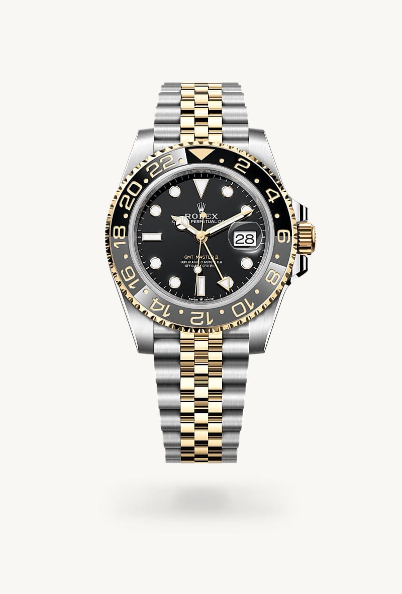 rolex GMT-Master II de Rolesor amarillo —combinación de acero Oystersteel y oro amarillo, M126713GRNR-0001 - Jael Joyería