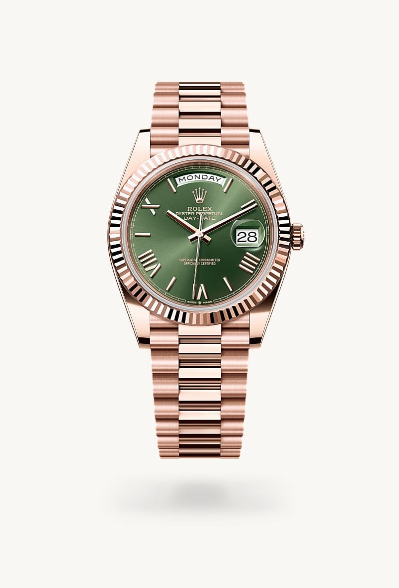 rolex Day-Date de Oro Everose de 18 quilates, M228235-0025 - Jael Joyería