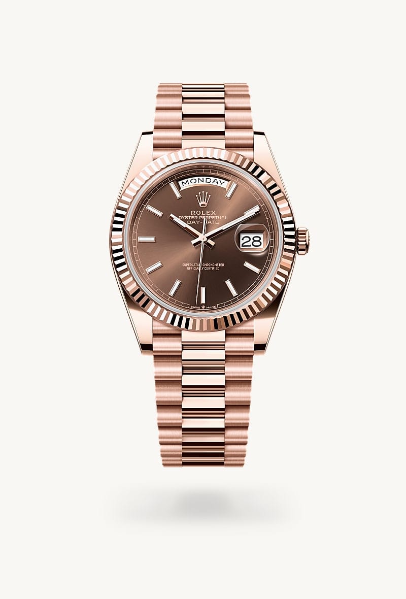 rolex Day-Date de Oro Everose de 18 quilates, M228235-0053 - Jael Joyería