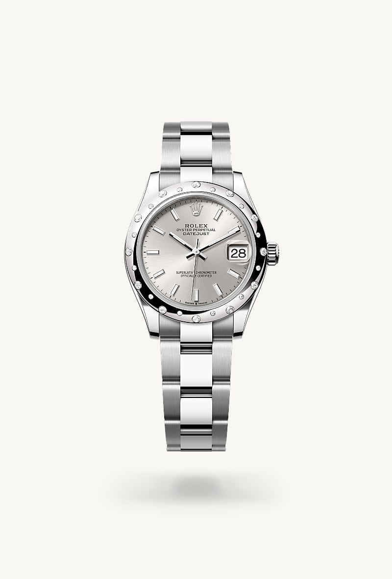 rolex Datejust de Rolesor blanco —combinación de acero Oystersteel y oro blanco, M278344RBR-0013 - Jael Joyería