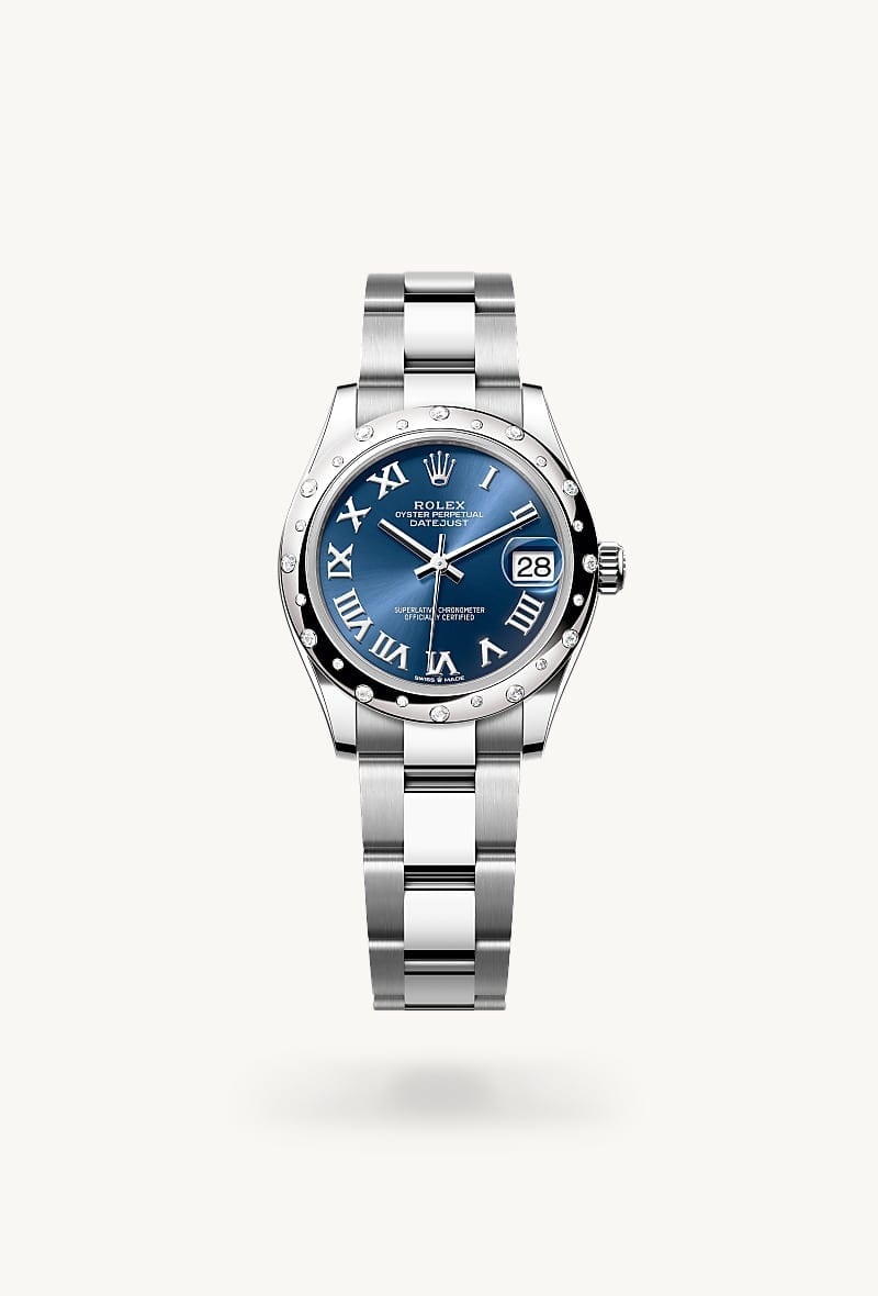 rolex Datejust de Rolesor blanco —combinación de acero Oystersteel y oro blanco, M278344RBR-0035 - Jael Joyería