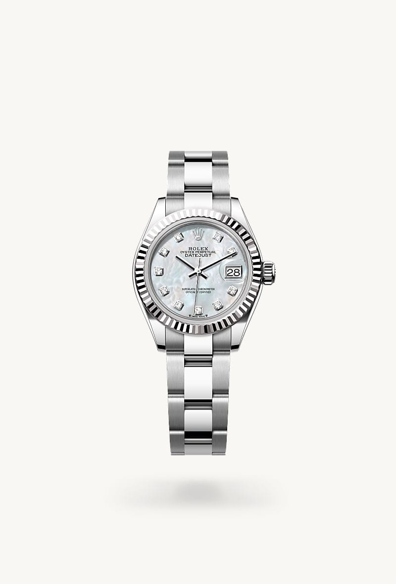 rolex Lady-Datejust de Rolesor blanco —combinación de acero Oystersteel y oro blanco, M279174-0010 - Jael Joyería