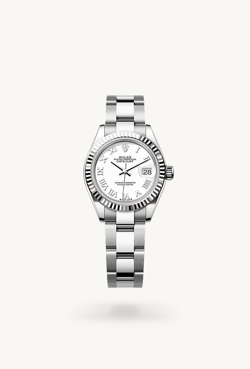 rolex Lady-Datejust de Rolesor blanco —combinación de acero Oystersteel y oro blanco, M279174-0020 - Jael Joyería