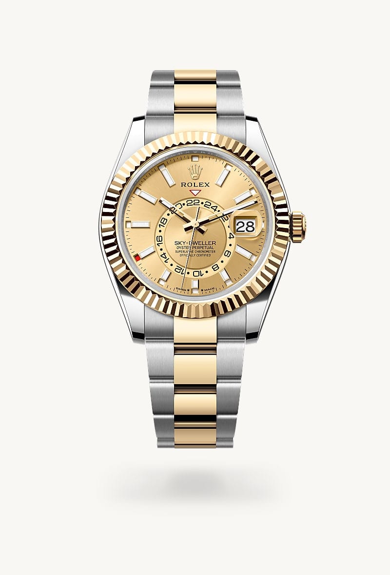 rolex Sky-Dweller de Rolesor amarillo —combinación de acero Oystersteel y oro amarillo, M336933-0001 - Jael Joyería