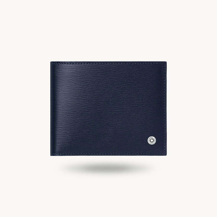 MONTBLANC 4810 WESTSIDE WALLET 6 CARDS WITH MONEY CLIP BLUE