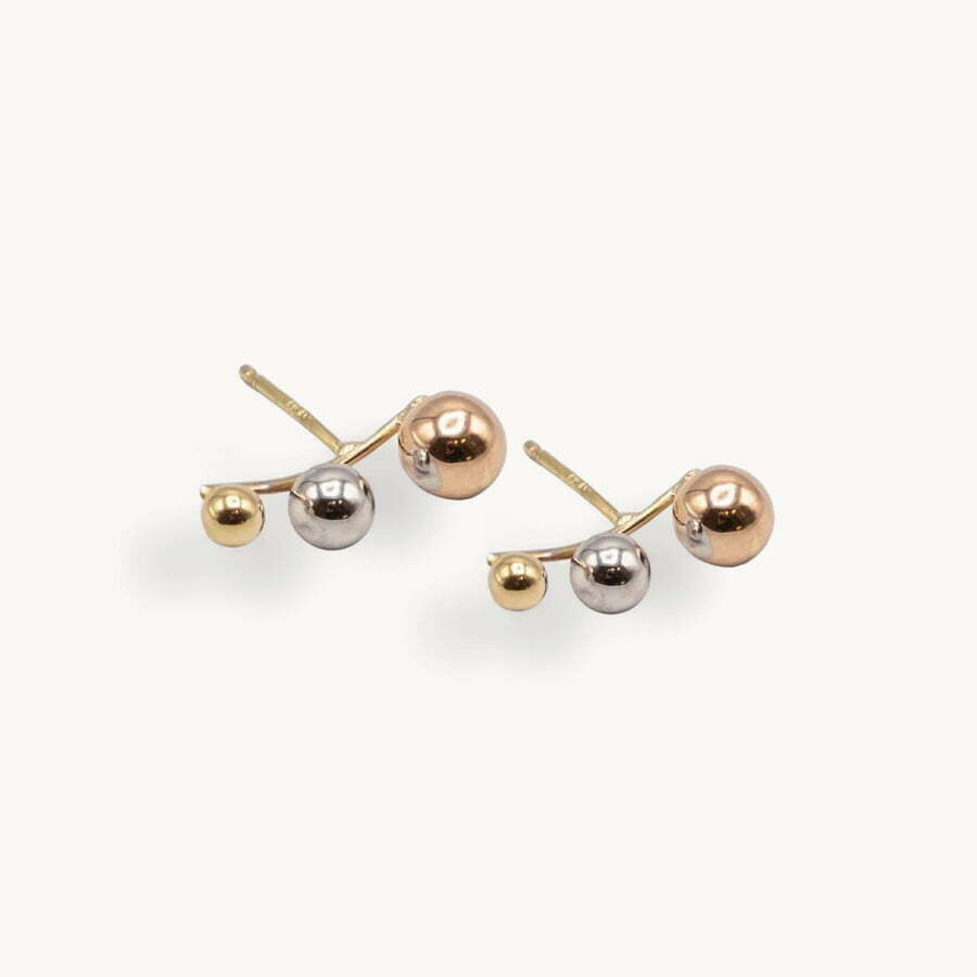 TRICOLOR EARRING WITH 3 BALLS