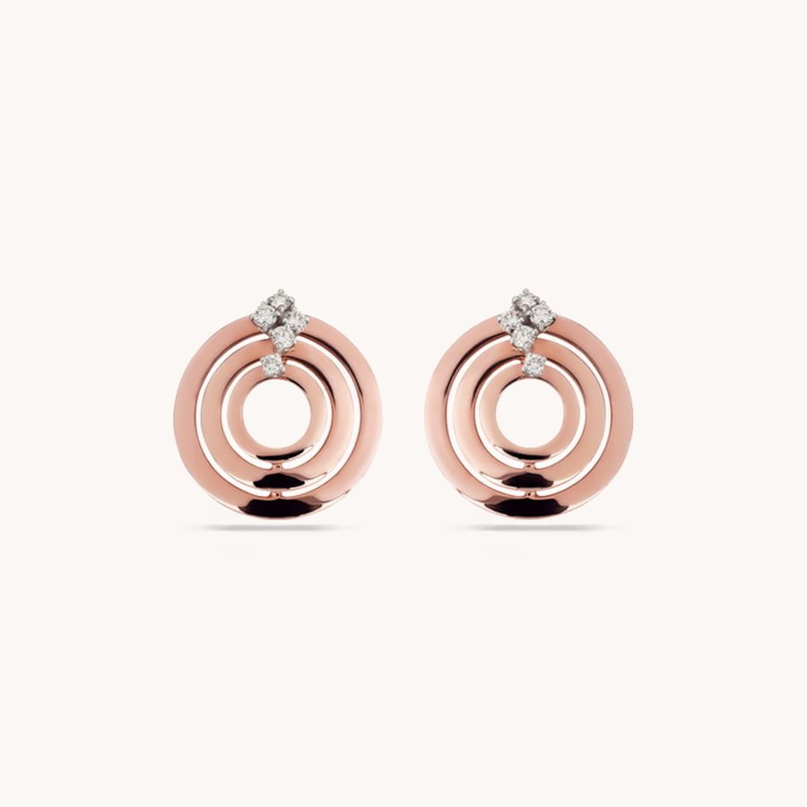 DAMIANI EARRINGS WHITE AND ROSE GOLD WITH DIAMONDS