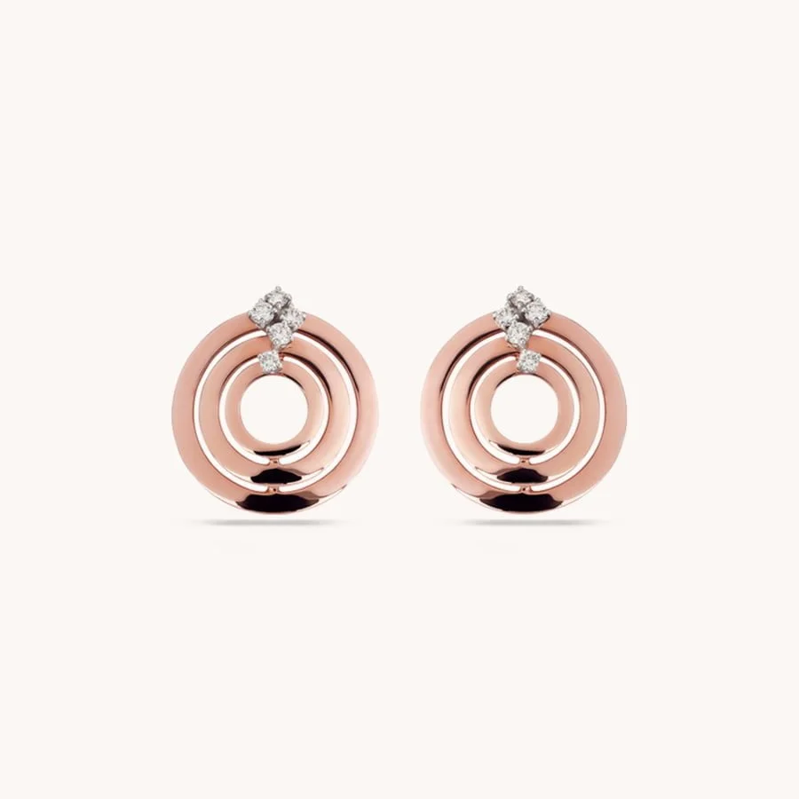DAMIANI EARRINGS WHITE AND ROSE GOLD WITH DIAMONDS