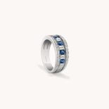 DAMIANI RING BELLE EPOQUE WHITE GOLD, BRILLIANT AND SAPPHIRES