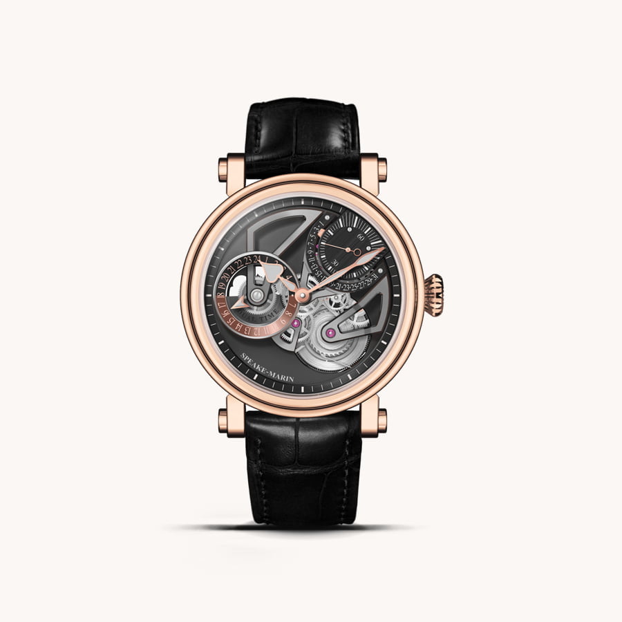 RELOJ SPEAKE-MARIN OPENWORKED DUAL TIME RED GOLD 42 MM