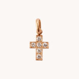 PENDANT GIGI CLOZEAU DIAMOND CROSS ROSE GOLD