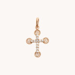 PENDANT GIGI CLOZEAU SMALL LACE CROSS ROSE GOLD DIAMONDS