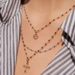PENDANT GIGI CLOZEAU SMALL LACE CROSS ROSE GOLD DIAMONDS