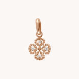 GIGI CLOZEAU CLOVER PENDANT ROSE GOLD AND DIAMONDS
