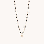 GIGI CLOZEAU PUCE CLASSIC GIGI NECKLACE BLACK GIGI ROSE GOLD AND DIAMONDS
