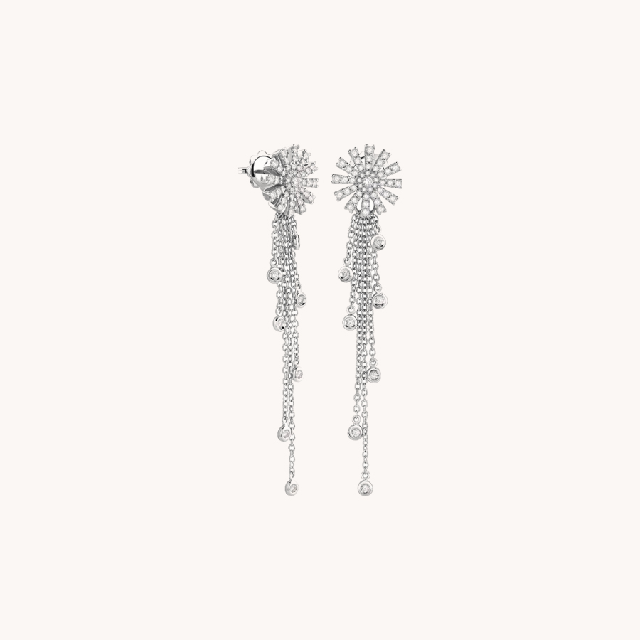DAMIANI MARGHERITA WHITE GOLD AND DIAMOND EARRINGS
