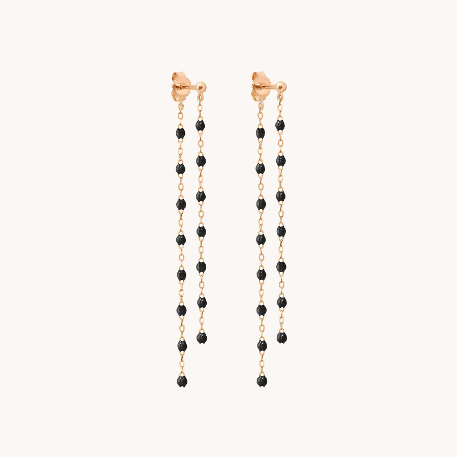 GIGI CLOZEAU BLACK GIGI PENDANTS ROSE GOLD EARRINGS