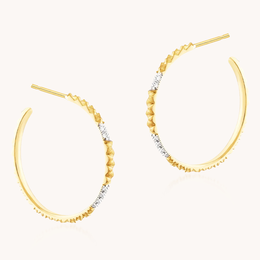 PENDIENTES DE ARO LUISA ROSAS SEA ORO AMARILLO Y DIAMANTES