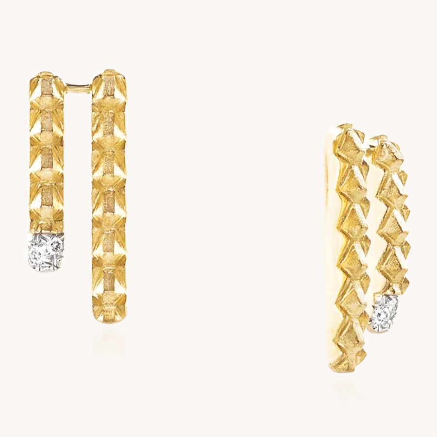 LUISA ROSAS SEA YELLOW GOLD AND DIAMONDS EARRINGS