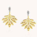 PENDIENTES LUISA ROSAS LUZ ORO AMARILLO Y DIAMANTES