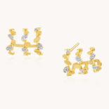 PENDIENTES DE AROS LUISA ROSAS MINI BE ORO AMARILLO Y DIAMANTES