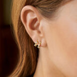 PENDIENTES DE AROS LUISA ROSAS MINI BE ORO AMARILLO Y DIAMANTES