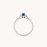 JAEL SOLITAIRE WHITE GOLD RING, SAPPHIRE AND DIAMONDS