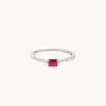 JAEL WHITE GOLD RING, CENTRAL RUBY AND DIAMONDS