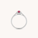 JAEL SOLITAIRE WHITE GOLD RING, RUBY AND DIAMONDS