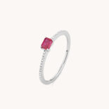 JAEL WHITE GOLD RING, CENTRAL RUBY AND DIAMONDS